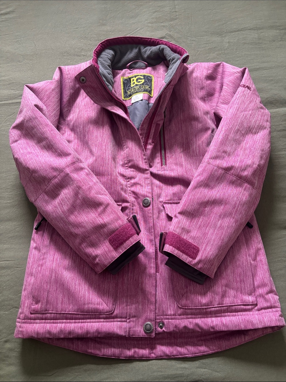 Girls Boulder “BG” Gear Pink Waterproof Winter Jacket